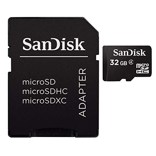 SanDisk - Flash memory card (microSDHC to SD adapter included) - 32 GB - Class 4 - microSDHC - black