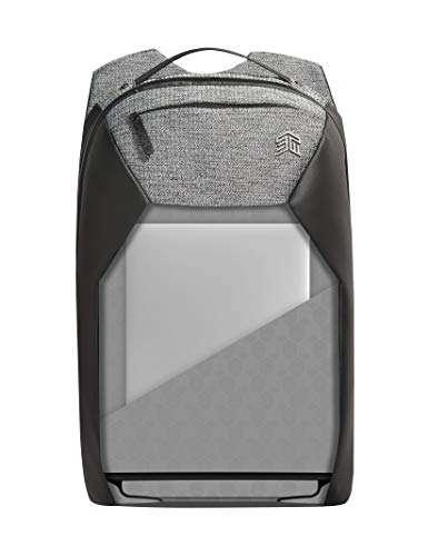 STM Myth 15 Inch Notebook Backpack Case Granite Black Slingtech Cable Ready Luggage Pass Through with Comfort Carry Scratch Resistant Water Resistant