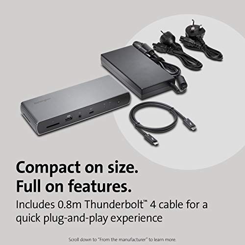 Kensington SD5700T Thunderbolt 4 Dual 4K Docking Station with 90W Power Delivery - Docking station - Thunderbolt 4 - 4 x Thunderbolt - GigE - Europe