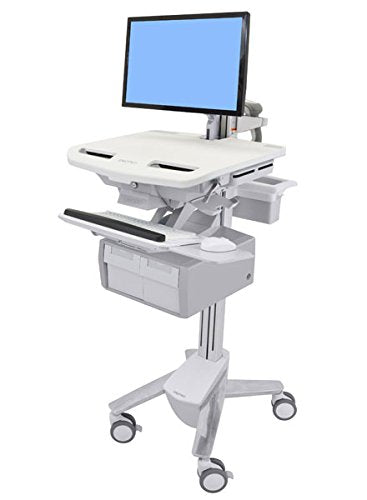 Ergotron StyleView Cart with LCD Arm, 2 Tall Drawer - Cart - for LCD display / PC equipment (open architecture) - plastic, aluminium, zinc-plated steel - screen size: up to 24"