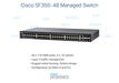 Cisco Small Business SF350-48 - Switch - L3 - Managed - 48 x 10/100 + 2 x 10/100/1000 + 2 x combo Gigabit SFP - rack-mountable
