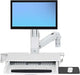 Ergotron StyleView Sit-Stand Combo Arm with Worksurface - Wall mount for LCD display / keyboard / mouse / CPU - aluminium, high-grade plastic - white - screen size: up to 24"