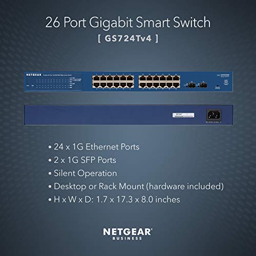 ProSAFE 24-Port Gigabit Fanless Smart Switch (With 2x Dedicated SFP Ports)
