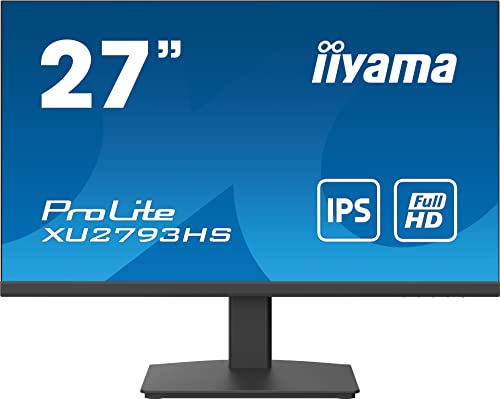 iiyama ProLite XU2793HS-B4 - LED monitor - 27" - 1920 x 1080 Full HD (1080p) @ 75 Hz - IPS - 300 cd/m≤ - 1000:1 - 4 ms - HDMI, VGA, DisplayPort - speakers - matte black