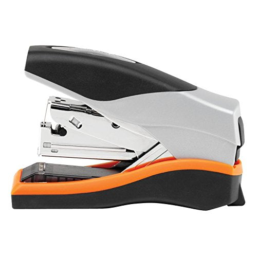 Rexel Optima 40 Compact Flat Clinch Stapler 2103357 Half Strip Silver, Orange 40 Sheets Optima 26/6 Metal, Plastic