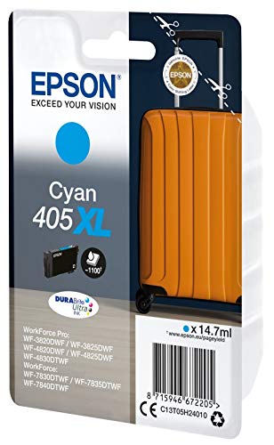 Epson 405XL - 14.7 ml - XL - cyan - original - blister with RF/acoustic alarm - ink cartridge - for WorkForce WF-7830, 7835, 7840, WorkForce Pro WF-3820, 3825, 4820, 4825, 4830