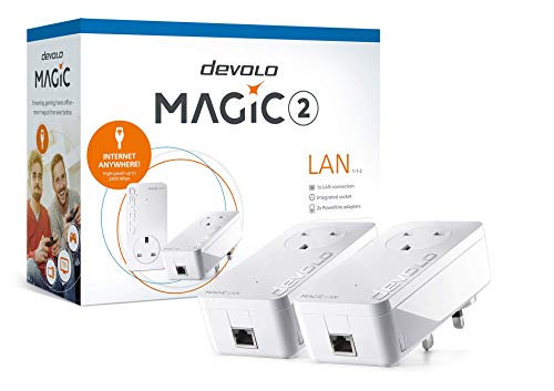 Devolo Magic 2 LAN Starter Kit White 2 x Plugs 1x Gigabit Ethernet Port Per Powerline 2400Mbps Transmission Speeds