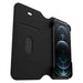 OtterBox Strada Series Via - Flip cover for mobile phone - polyurethane, polycarbonate - black night - for Apple iPhone 12, 12 Pro