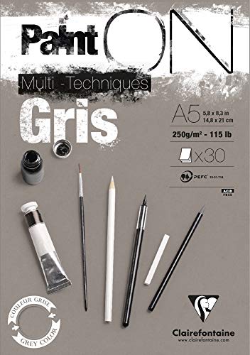 PaintOn Pad A5 30sh 250gsm Grey (Pack 4) 975808C