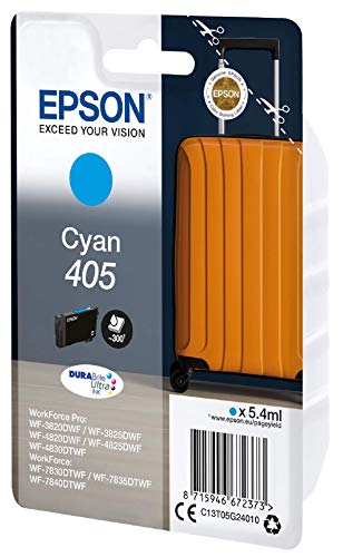 Epson 405 - 5.4 ml - cyan - original - blister - ink cartridge - for WorkForce WF-7830, 7835, 7840, WorkForce Pro WF-3820, 3825, 4820, 4825, 4830, 7840