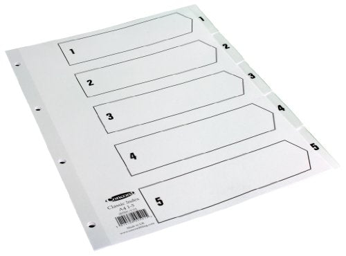 Best Value Concord Classic Index Mylar-reinforced Punched 4 Holes 1-5 A4 White Ref 00501/CS5