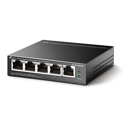 TP-Link TL-SG1005LP - V1 - switch - unmanaged - 5 x 10/100/1000 (4 PoE+) - desktop, wall-mountable - PoE+ (40 W)