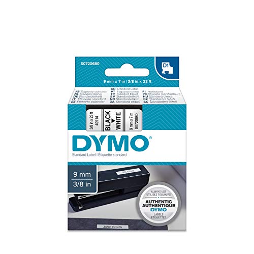 DYMO D1 Tape 9mm Black on white