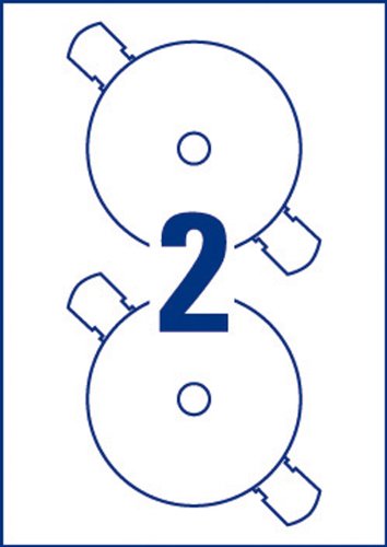 Best Value Avery C9660-25 Self-Adhesive Glossy Full Face CD Labels, 2 Labels Per A4 Sheet,White