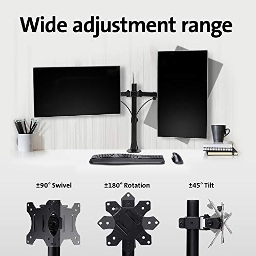 Kensington SmartFit Ergo Dual Extended Monitor Arm - Mounting kit - for 2 monitors (adjustable arm) - metal - black - screen size: up to 32" - desktop, C-clamp, grommet, desk-mountable