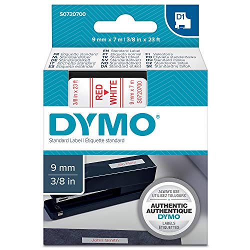 Best Value Dymo D1 Standard Labelling Tape 9mm x 7m - Red on White