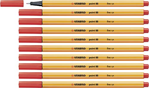 Best Value Fineliner - STABILO point 88 Box of 10 Red