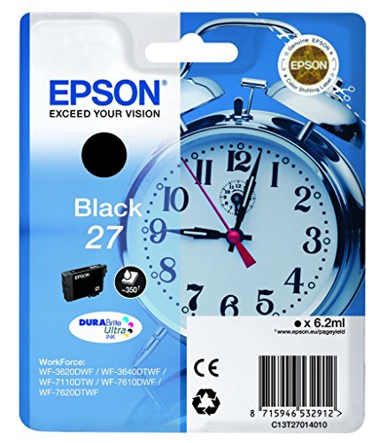 Epson 27 - 6.2 ml - black - original - ink cartridge - for WorkForce WF-3620, WF-3640, WF-7110, WF-7210, WF-7610, WF-7620, WF-7710, WF-7715, WF-7720