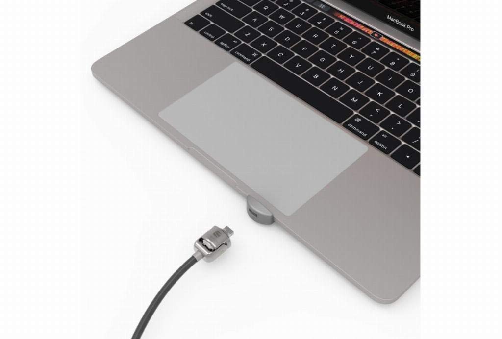 Compulocks Ledge Lock Adaptor for MacBook Pro 13" M1 & M2 with Combination Cable Lock Silve - Security slot lock adapter - with combination cable lock