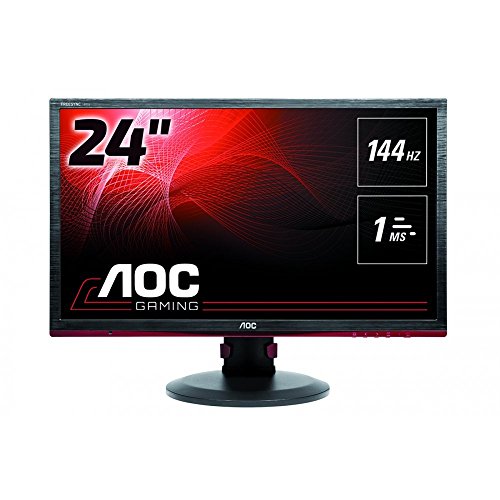 AOC Gaming G2460PF - LED monitor - 24" - 1920 x 1080 Full HD (1080p) @ 144 Hz - TN - 350 cd/m - 1000:1 - 1 ms - HDMI, DVI-D, VGA, DisplayPort - speakers - black - with Re-Spawned 3 Year Advance Replacement and Zero Dead Pixel Guarantee / 1 Year One-Time Accident Damage Exchange