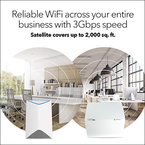 NETGEAR Orbi Pro Ceiling Add-on Satellite (SRC60) - Wi-Fi range extender - 2 ports - GigE - Wi-Fi 5 - 2.4 GHz (1 band) / 5 GHz (2 bands) - wall / ceiling mountable
