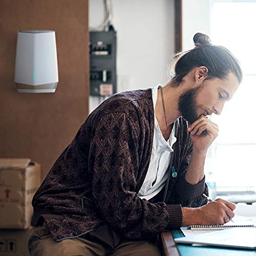 NETGEAR Orbi Pro SRS80 AX6000 WiFi 6 Tri-band Add-on Satellite - Wi-Fi range extender - 5 ports - GigE, 2.5 GigE - Wi-Fi 6 - 2.4 GHz (1 band) / 5 GHz (2 bands) - DC power