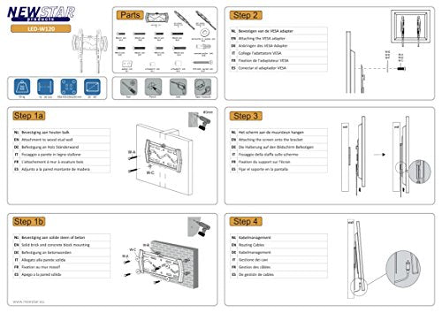 NewStar TV/Monitor Ultrathin Wall Mount (fixed) for 22"-40" Screen - Black - Wall mount for LCD display - black - screen size: 22"-40"