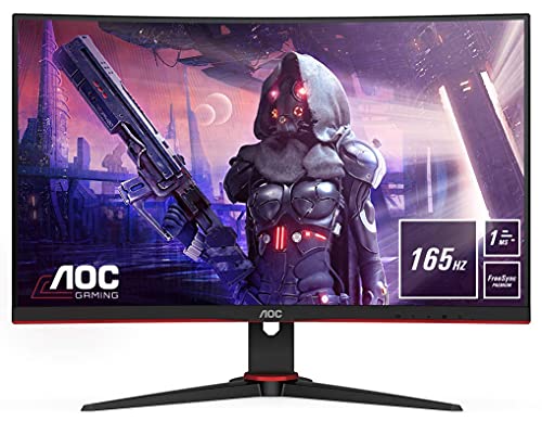 AOC Gaming C27G2AE/BK - LED monitor - curved - 27" - 1920 x 1080 Full HD (1080p) @ 165 Hz - VA - 250 cd/m - 4000:1 - 1 ms - 2xHDMI, VGA, DisplayPort - speakers - black, red