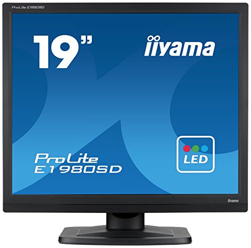 iiyama ProLite E1980D-B1 - LED monitor - 19" - 1280 x 1024 @ 60 Hz - TN - 250 cd/mï¿½ - 1000:1 - 5 ms - DVI, VGA - matte black