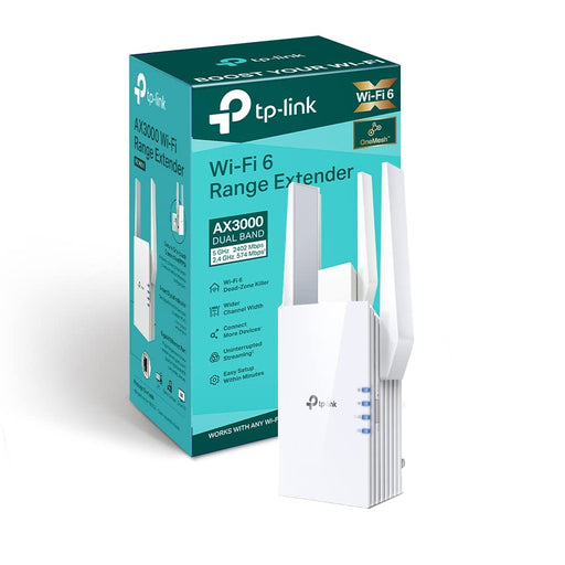 TP-Link RE705X V1 - Wi-Fi range extender - GigE - Wi-Fi 6 - 2.4 GHz, 5 GHz