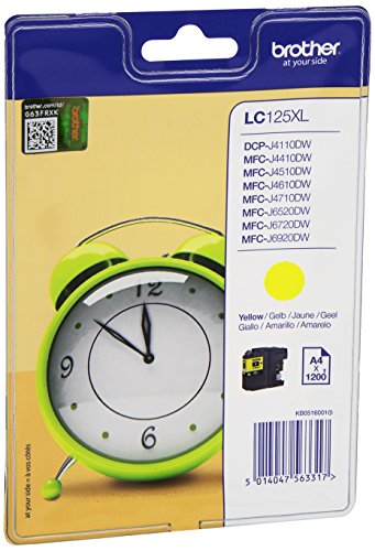 Brother LC125XLY - Super High Yield - yellow - original - blister - ink cartridge - for Brother DCP-J4110DW, MFC-J4410DW, MFC-J4510DW, MFC-J6520DW, MFC-J6720DW, MFC-J6920DW
