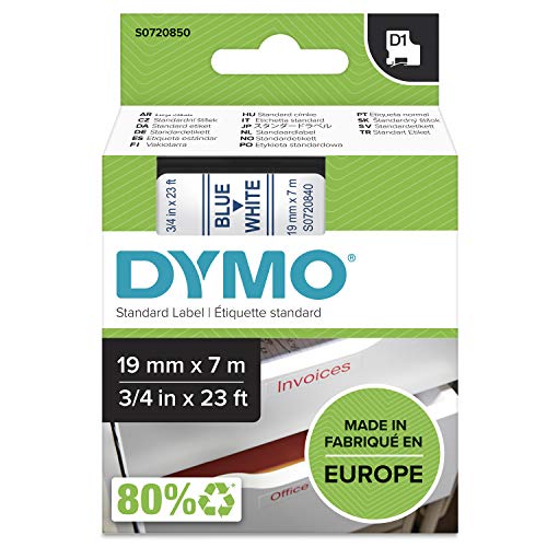 DYMO D1 Tape 19mm Red on white