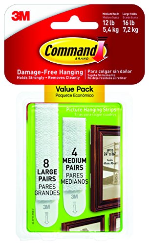 Command Picture Hanging Strips Value Pack 8 Lrg 4 Med 17209