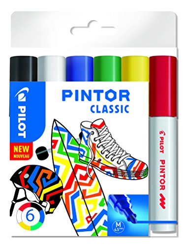 Pilot Pintor Medium Bullet Tip Paint Marker 4.5mm Classic Assorted Colours (Pack 6)  3131910517412