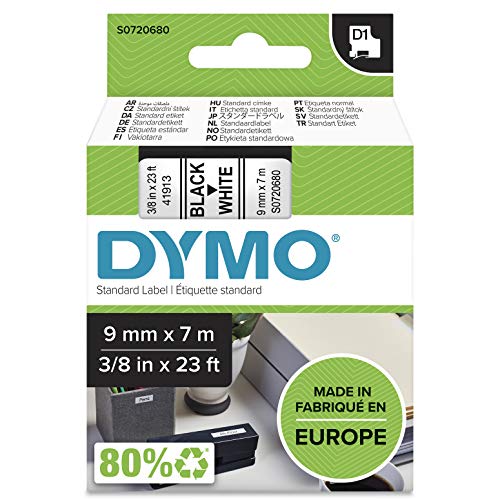 DYMO D1 Tape 9mm Black on white