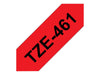 Best Value Brother TZe-461 Labelling Tape Cassette, 36 mm (W) x 8 m (L), Laminated, Brother Genuine Supplies - Black on Red