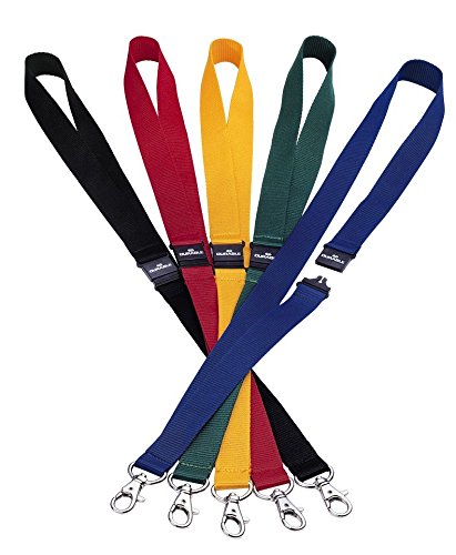 Best Value Durable Textile Badge Necklace with Safety Release - Blue, Pack of 10