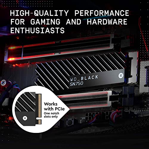 WD SSD 500GB M.2 NVMe Black SN750 Heatsink