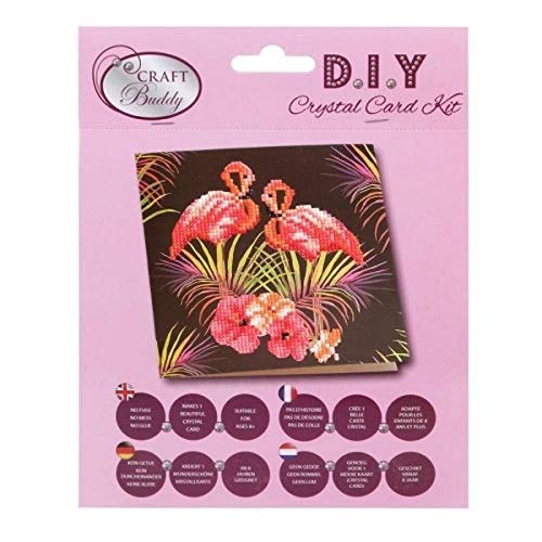 Crystal Art Pink Flamingos 18 x 18cm Card CCK-A7