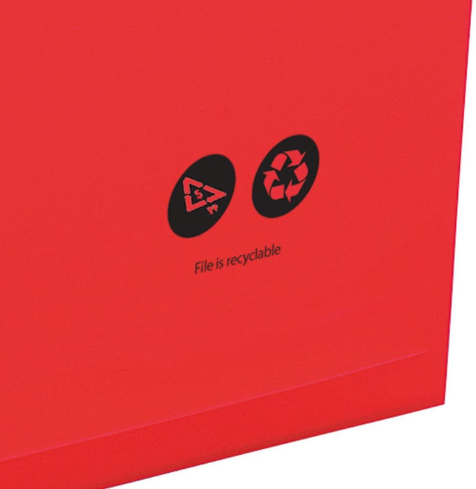 Best Value Rexel 70629 Crystalfile Extra Foolscap Suspension File, 150 Sheet Capacity, 15 mm V-Base Polypropylene, Pack of 25, Red