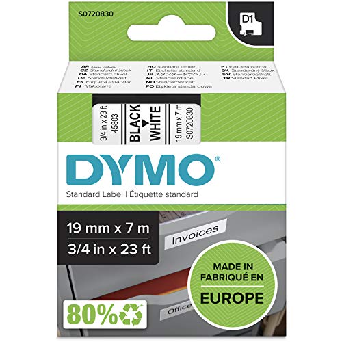 DYMO D1 Tape 19mm Black on white