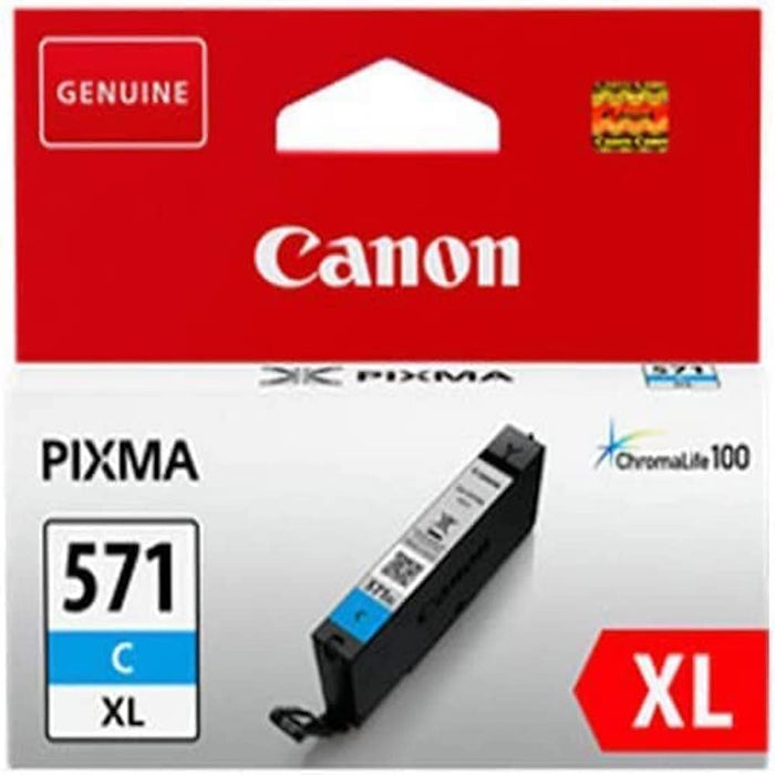 Canon CLI-571C XL - 11 ml - High Yield - cyan - original - ink tank - for PIXMA TS5051, TS5053, TS5055, TS6050, TS6051, TS6052, TS8051, TS8052, TS9050, TS9055