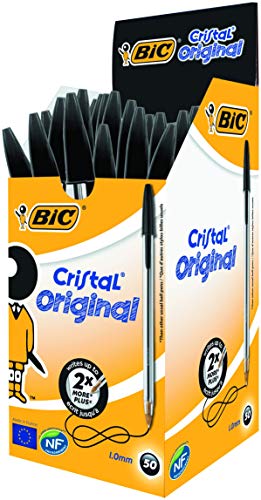 Best Value BIC Cristal Original Ballpoint Pens Medium Point (1.0 mm) - Black, Box of 50