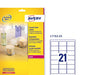 Best Value Avery L7782-25 Self-Adhesive Crystal Clear Transparent Labels, 21 Labels Per A4 Sheet