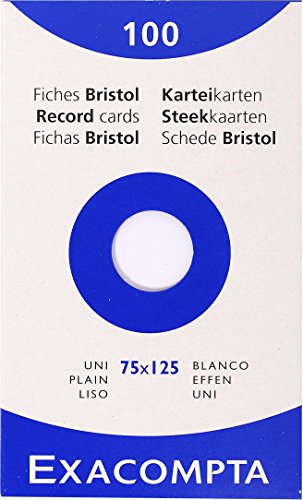 Best Value Exacompta Bristol Plain Board for Printing, 75 x 125 mm - White, Pack of 100