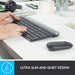Logitech Slim Wireless Combo MK470 - Keyboard and mouse set - wireless - 2.4 GHz - QWERTY - UK - graphite