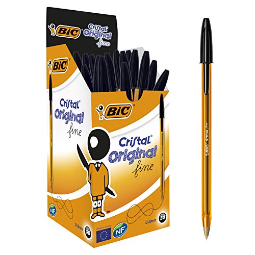 Best Value BIC Cristal Original Fine Ball Pens Fine Point (0.8 mm) - Black, Box of 50