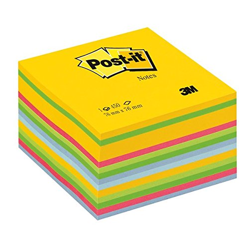 Best Value Post-It Notes Cube Pad Neon Colours 76 x 76mm (450 Sheets)