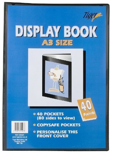 Best Value Tiger A3 black display book 40 pocket presentation folio