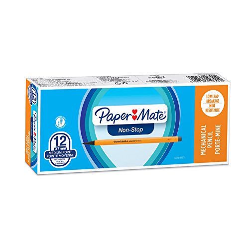 PaperMate 0.7 mm Non-Stop Mechanical Pencil, HB #2, Yellow Barrel, Box of 12